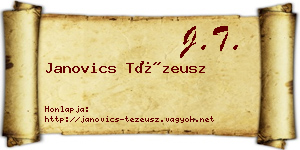Janovics Tézeusz névjegykártya